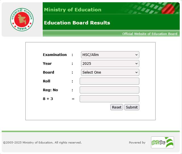 Education Board Results Website Instruction